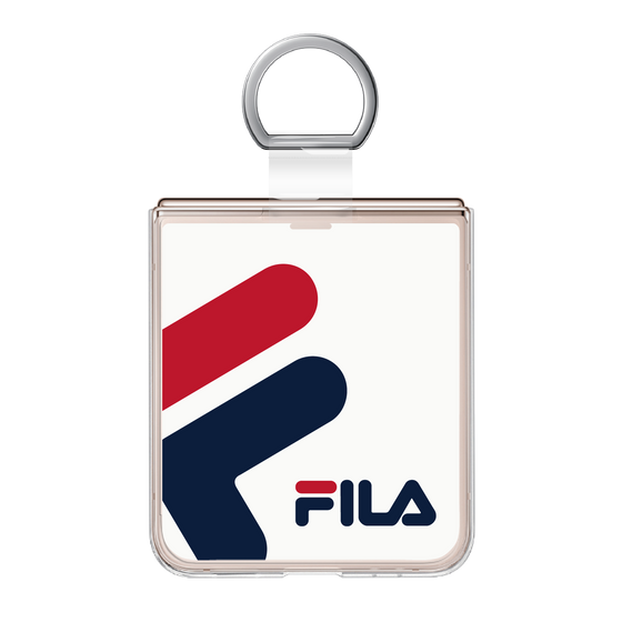リング付き着せ替えシート［ FILA Big Logo White - フィラ ビッグロゴ ホワイト ］