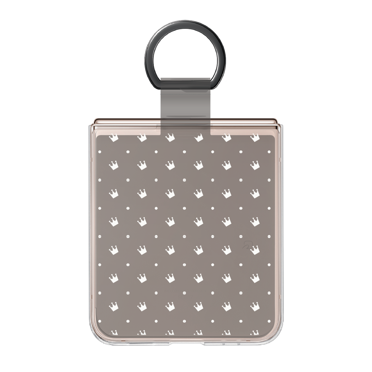 リング付き着せ替えシート［ CASEPLAY Crown dots White - ケースプレイ・クラウン・ドッツ ホワイト ］