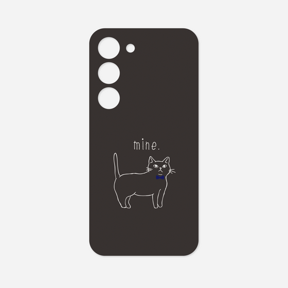 Galaxy 着せ替えプレート［ 蝶ネクタイねこ - Black ］