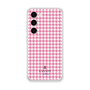 Galaxy 着せ替えプレート［ Houndstooth Pattern Pink with LANVIN en Bleu logo- ランバン 千鳥格子柄 ピンク ］