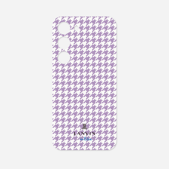 Galaxy 着せ替えプレート［ Houndstooth Pattern Purple -with LANVIN en Bleu logo ランバン 千鳥格子柄 パープル ］