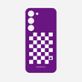 Galaxy 着せ替えプレート［ Racing checkered flag Purple - レーシングチェッカーフラッグ パープル ］