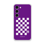 Galaxy 着せ替えプレート［ Racing checkered flag Purple - レーシングチェッカーフラッグ パープル ］