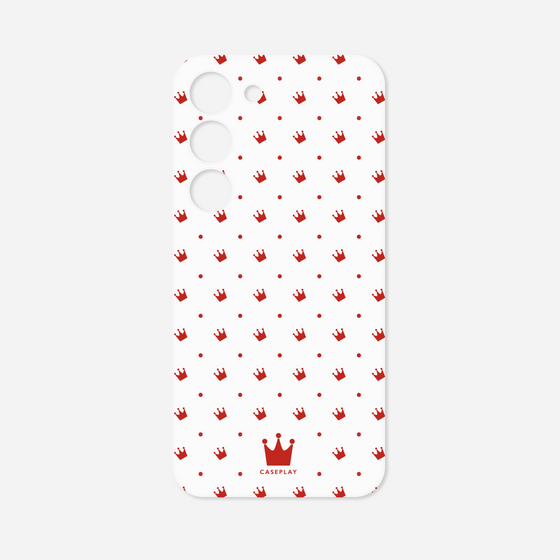 Galaxy 着せ替えプレート［ CASEPLAY Crown dots Red - ケースプレイ・クラウン・ドッツ レッド ］