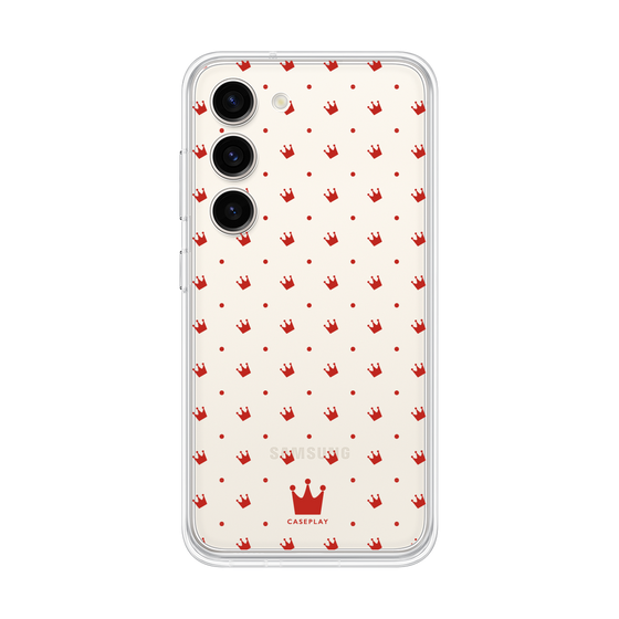 Galaxy 着せ替えプレート［ CASEPLAY Crown dots Red - ケースプレイ・クラウン・ドッツ レッド ］