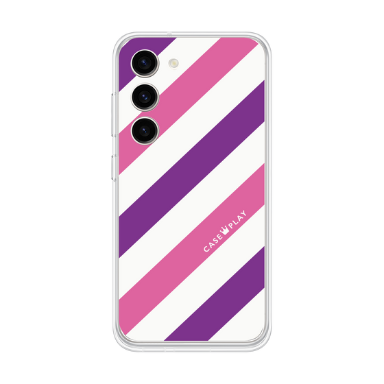 Galaxy 着せ替えプレート［ Big Stripe - Purple × Pink ］
