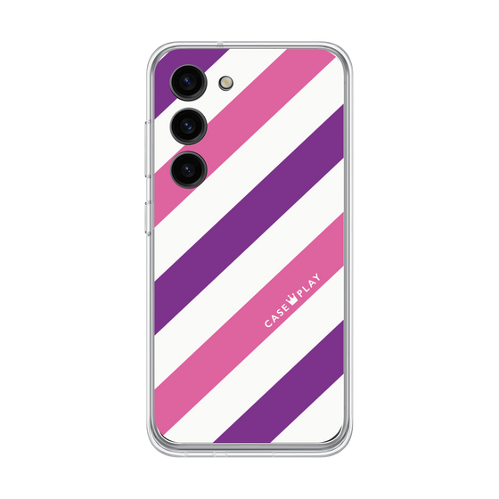Galaxy 着せ替えプレート［ Big Stripe - Purple × Pink ］