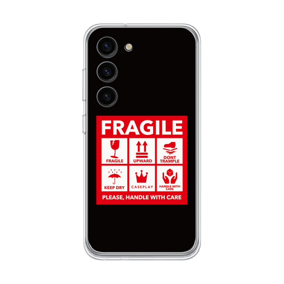 Galaxy 着せ替えプレート［ FRAGILE Sticker - Black ］