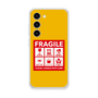 Galaxy 着せ替えプレート［ FRAGILE Sticker - Yellow ］