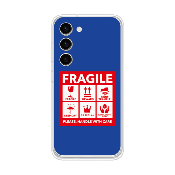 Galaxy 着せ替えプレート［ FRAGILE Sticker - Blue ］