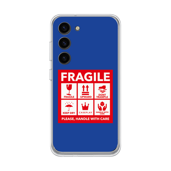 Galaxy 着せ替えプレート［ FRAGILE Sticker - Blue ］