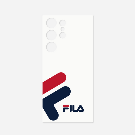 Galaxy 着せ替えプレート［ FILA Big Logo White - フィラ ビッグロゴ ホワイト ］