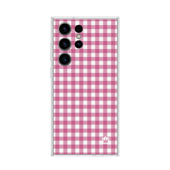 Galaxy 着せ替えプレート［ Checkered Pink - ギンガムチェック ピンク ］