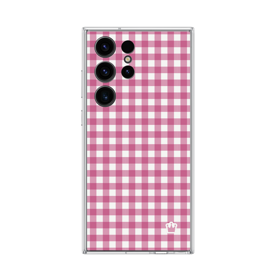 Galaxy 着せ替えプレート［ Checkered Pink - ギンガムチェック ピンク ］