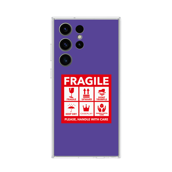 Galaxy 着せ替えプレート［ FRAGILE Sticker - Purple ］