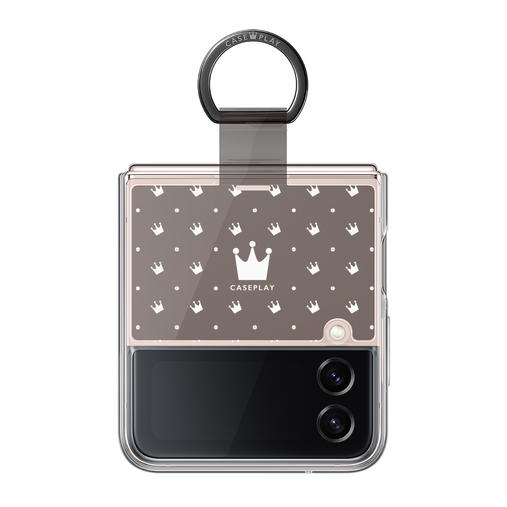 リング付き着せ替えシート［ CASEPLAY Crown dots White - ケースプレイ・クラウン・ドッツ ホワイト ］