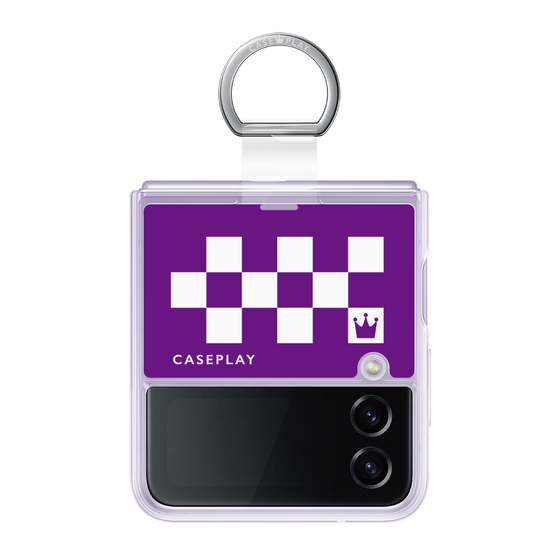 リング付き着せ替えシート［ Racing checkered flag Purple - レーシングチェッカーフラッグ パープル ］