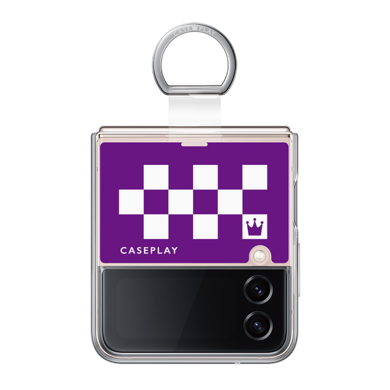 リング付き着せ替えシート［ Racing checkered flag Purple - レーシングチェッカーフラッグ パープル ］