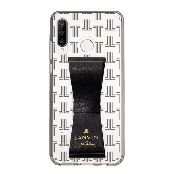 スリムプロテクションケース LANVIN en Bleu - STAND & RING RIBBON Black［ LANVIN en Bleu - Monogram - Black ］