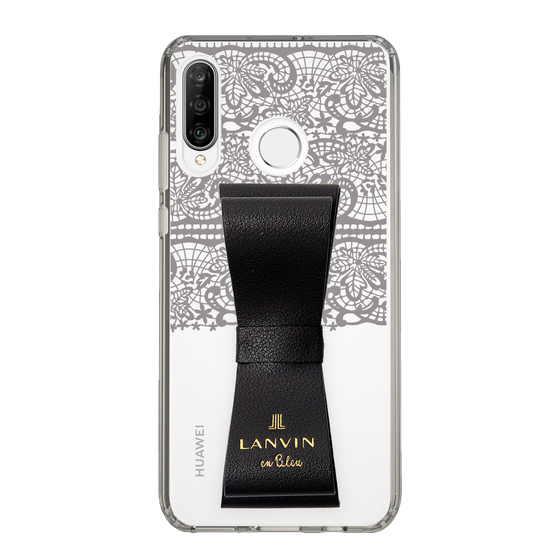 スリムプロテクションケース LANVIN en Bleu - STAND & RING RIBBON Black［ LANVIN en Bleu - Lace - Black ］