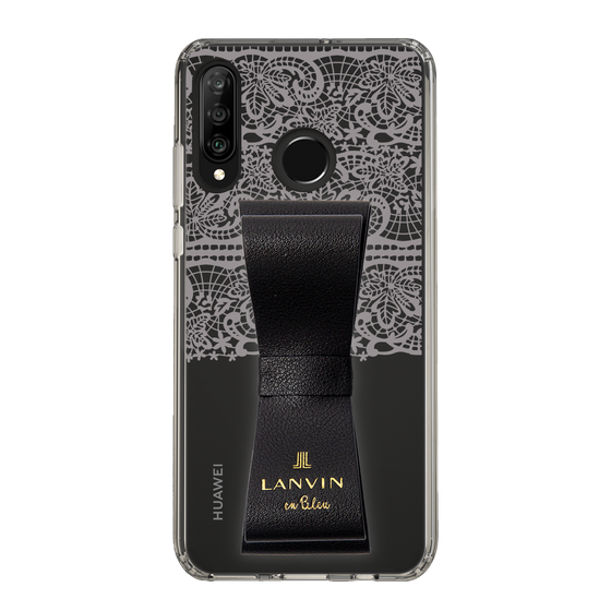 スリムプロテクションケース LANVIN en Bleu - STAND & RING RIBBON Black［ LANVIN en Bleu - Lace - Black ］