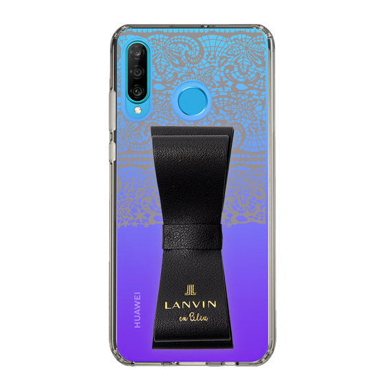 スリムプロテクションケース LANVIN en Bleu - STAND & RING RIBBON Black［ LANVIN en Bleu - Lace - Black ］