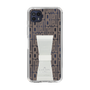 スリムプロテクションケース LANVIN en Bleu - STAND & RING RIBBON Clear［ LANVIN en Bleu - Logo Pattern - Black ］