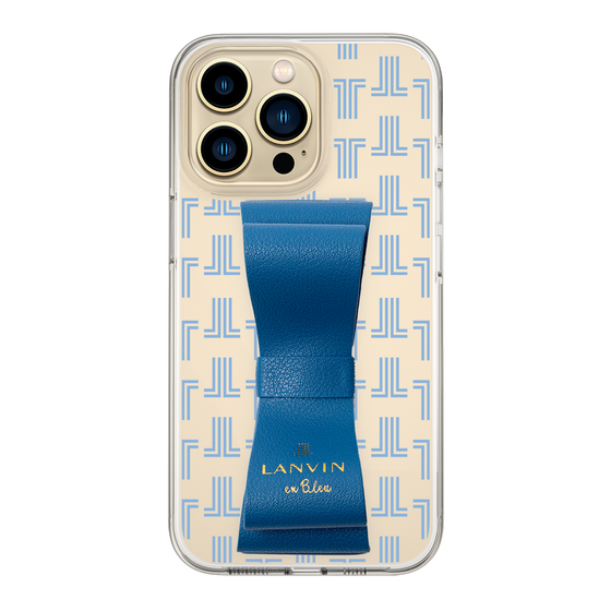 スリムプロテクションケース LANVIN en Bleu - STAND & RING RIBBON Navy［ LANVIN en Bleu - Monogram - Blue ］