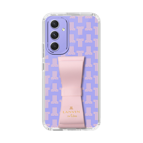 スリムプロテクションケース LANVIN en Bleu - STAND & RING RIBBON Sakura Pink［ LANVIN en Bleu - Monogram - Pink ］