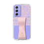 スリムプロテクションケース LANVIN en Bleu - STAND & RING RIBBON Sakura Pink［ LANVIN en Bleu - Lace - Pink ］