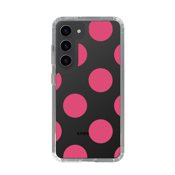 スリムプロテクションケース［ シンプルドット - Pink ］