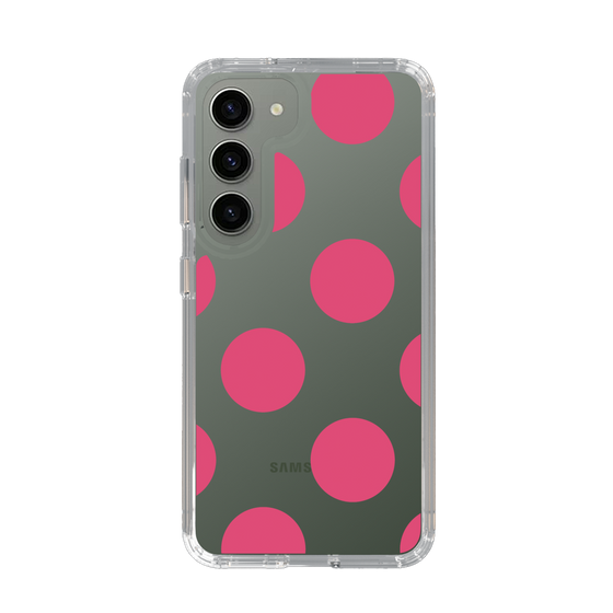 スリムプロテクションケース［ シンプルドット - Pink ］