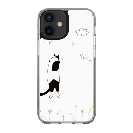 スリムプロテクションケース［ 夢中に覗く三毛ねこ ］