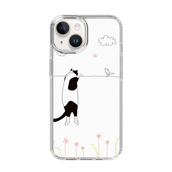 スリムプロテクションケース［ 夢中に覗く三毛ねこ ］