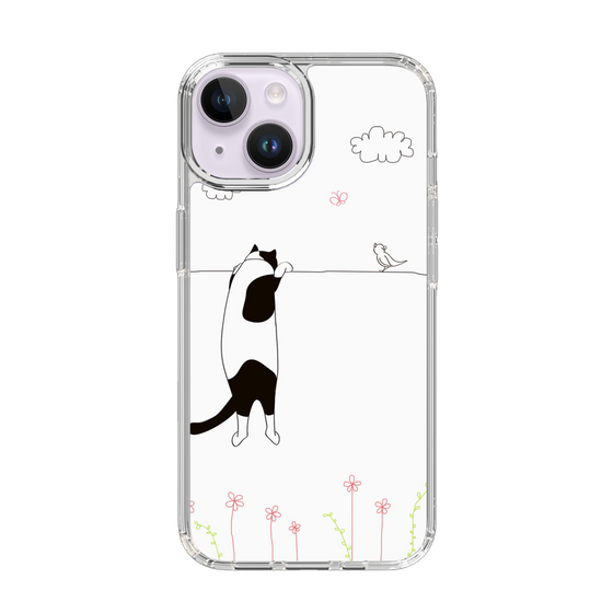 スリムプロテクションケース［ 夢中に覗く三毛ねこ ］