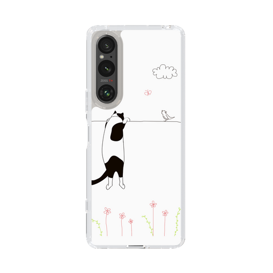 スリムプロテクションケース［ 夢中に覗く三毛ねこ ］
