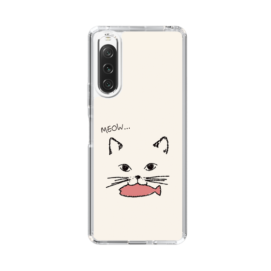 スリムプロテクションケース［ 食いしん坊なねこ - White ］