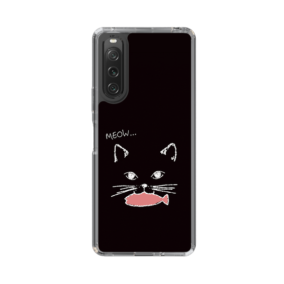 スリムプロテクションケース［ 食いしん坊なねこ - Black ］