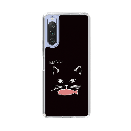 スリムプロテクションケース［ 食いしん坊なねこ - Black ］