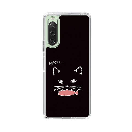 スリムプロテクションケース［ 食いしん坊なねこ - Black ］