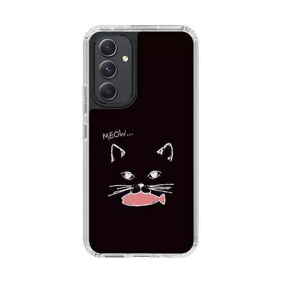 スリムプロテクションケース［ 食いしん坊なねこ - Black ］