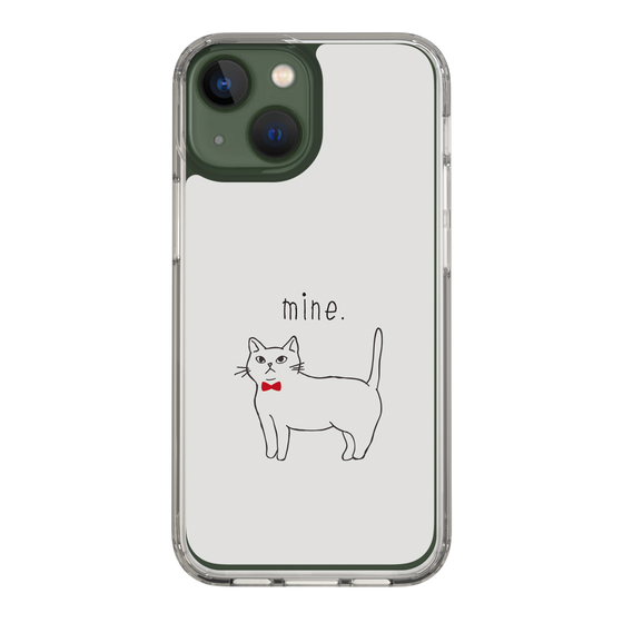 スリムプロテクションケース［ 蝶ネクタイねこ - White ］