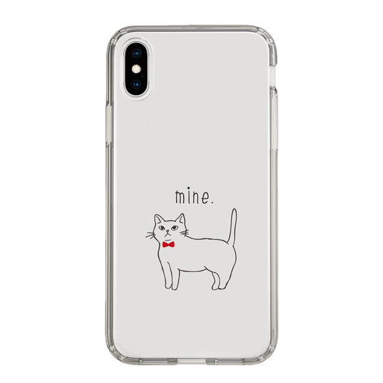 スリムプロテクションケース［ 蝶ネクタイねこ - White ］