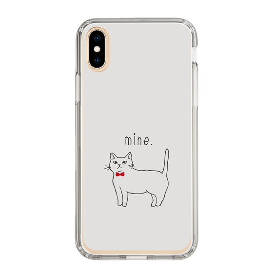 スリムプロテクションケース［ 蝶ネクタイねこ - White ］