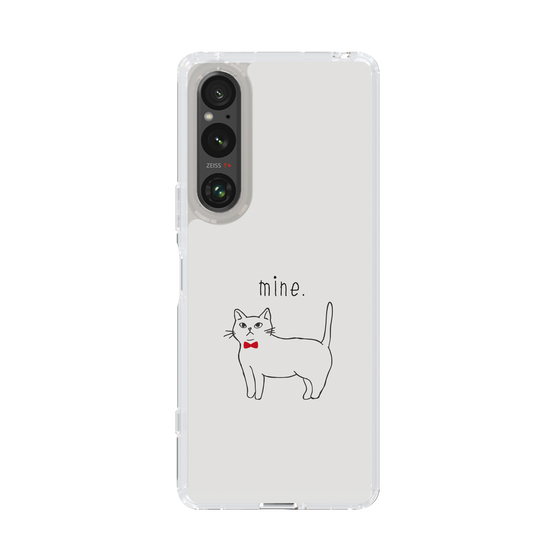 スリムプロテクションケース［ 蝶ネクタイねこ - White ］