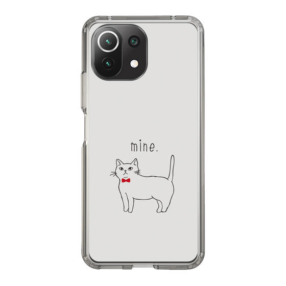スリムプロテクションケース［ 蝶ネクタイねこ - White ］