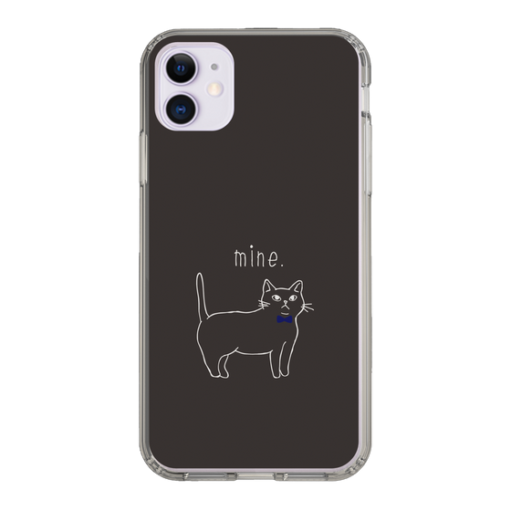 スリムプロテクションケース［ 蝶ネクタイねこ - Black ］
