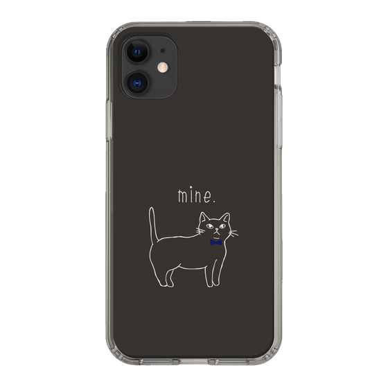 スリムプロテクションケース［ 蝶ネクタイねこ - Black ］