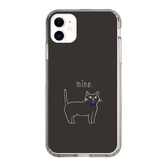 スリムプロテクションケース［ 蝶ネクタイねこ - Black ］