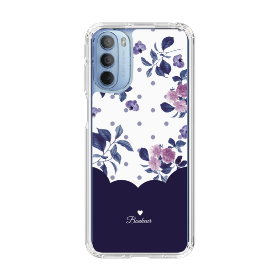 スリムプロテクションケース［ ツインドットフラワー - Navy ］